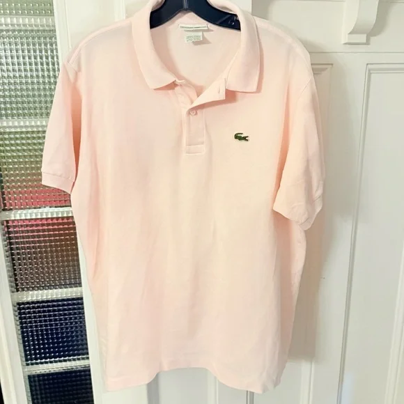 Lacoste Chemise RARE Men's Polo Shirt Mens Pink Cotton Made in France Sz 6 (XL) - Picture 9 of 9